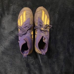 Size 10.5 Adizero Hightop Purple Football cleats